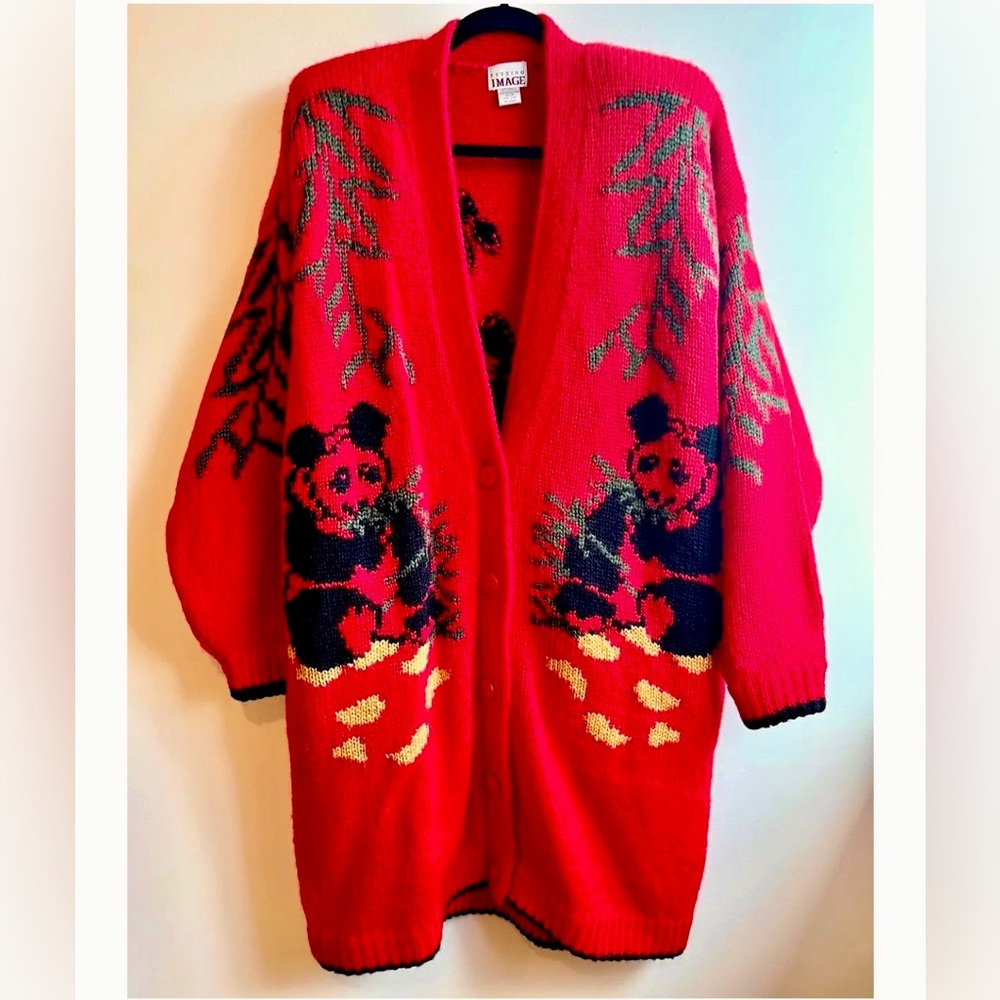 Amazing Vintage Oversize Panda Cardigan